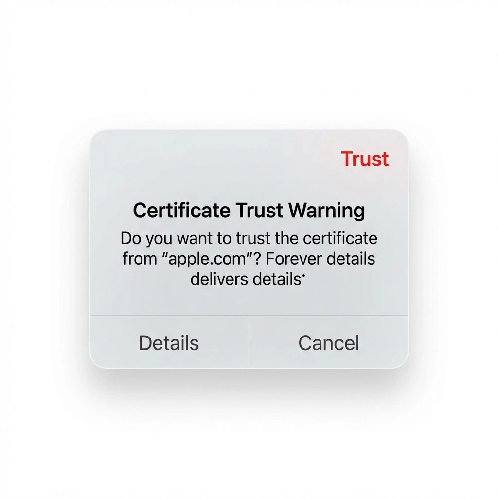 Trust certificate screen