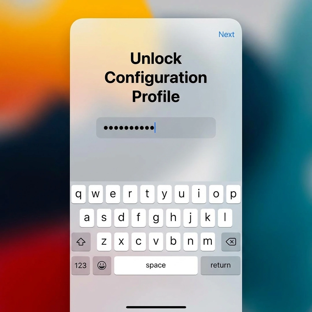 Enter P12 certificate password screen